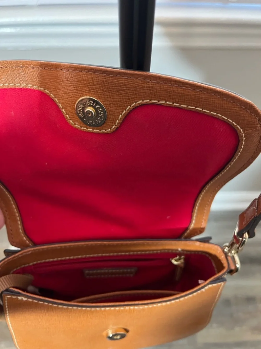 Dooney & Bourke Saddle Crossbody in Cognac Brown - Picture 4 of 5
